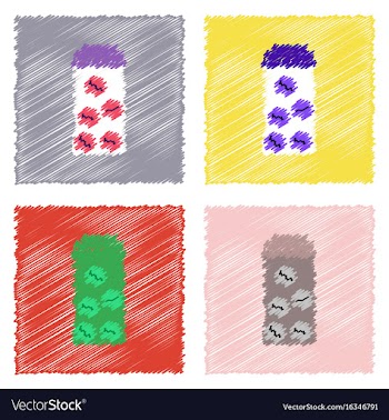 Collection of flat shading style icons bank with vector image