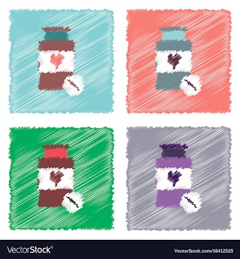 Collection of flat shading style icons bank with vector image
