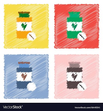 Collection of flat shading style icons bank with vector image