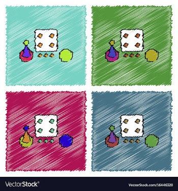 Collection of flat shading style icons board game vector image