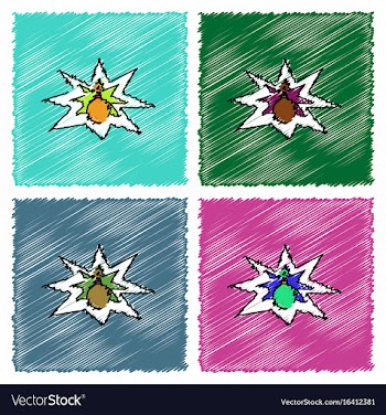 Collection of flat shading style icons bomb vector image