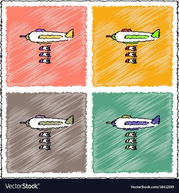 Collection of flat shading style icons bomber vector image