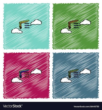 Collection of flat shading style icons boomerang vector image