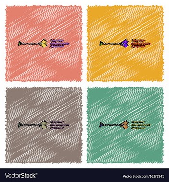 Collection of flat shading style icons bow arrow vector image