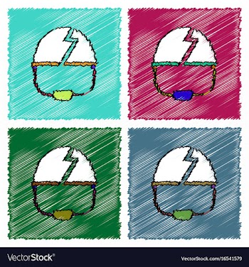 Collection of flat shading style icons broken vector image