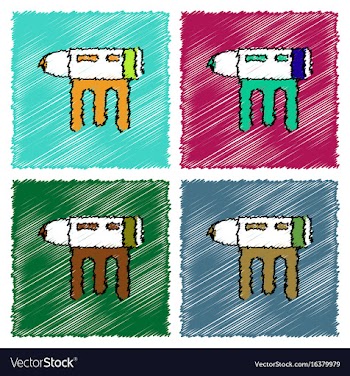 Collection of flat shading style icons bullet vector image