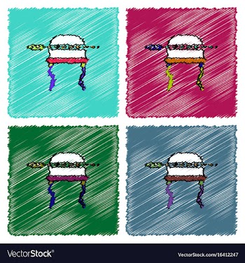 Collection of flat shading style icons bullet vector image