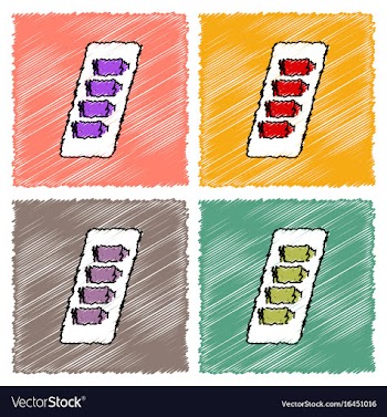 Collection of flat shading style icons bullets in vector image