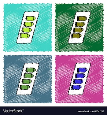 Collection of flat shading style icons bullets in vector image