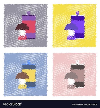 Collection of flat shading style icons canned and vector image