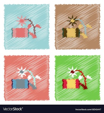 Collection of flat shading style icons canned and vector image