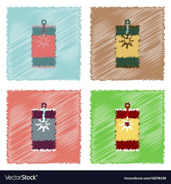 Collection of flat shading style icons canned vector image