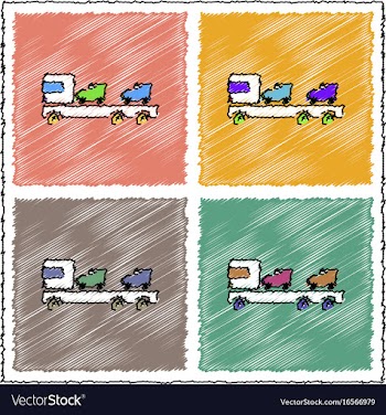 Collection of flat shading style icons car vector image