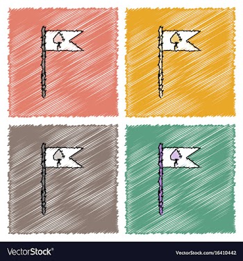 Collection of flat shading style icons cards vector image