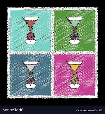 Collection of flat shading style icons casino vector image
