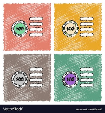 Collection of flat shading style icons casino vector image