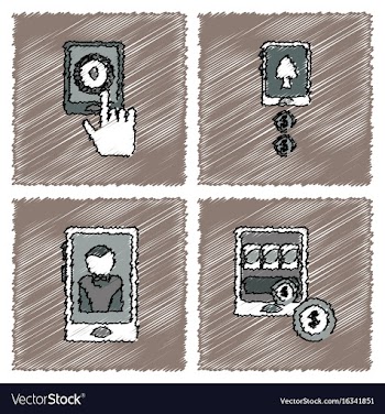 Collection of flat shading style icons casino vector image