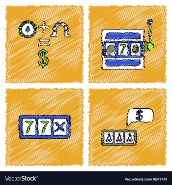Collection of flat shading style icons casino vector image
