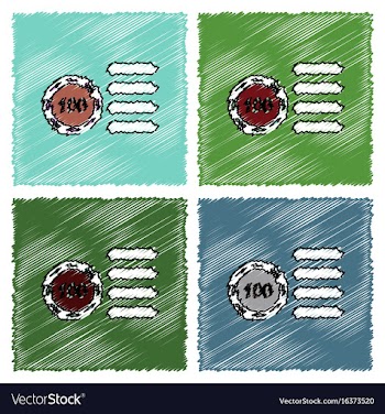 Collection of flat shading style icons casino vector image