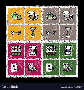 Collection of flat shading style icons casino vector image