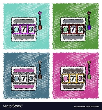 Collection of flat shading style icons casino vector image