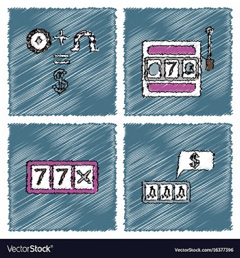 Collection of flat shading style icons casino vector image