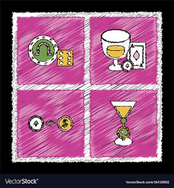 Collection of flat shading style icons casino vector image