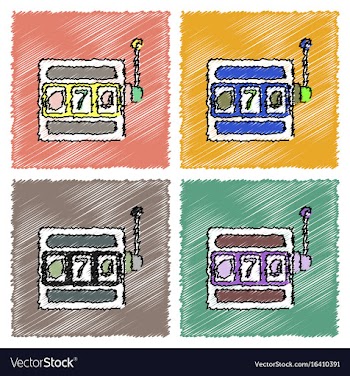 Collection of flat shading style icons casino vector image