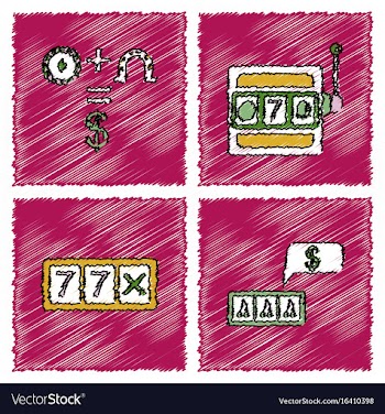 Collection of flat shading style icons casino vector image