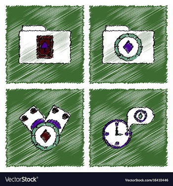 Collection of flat shading style icons casino vector image