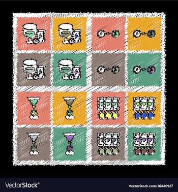 Collection of flat shading style icons casino vector image