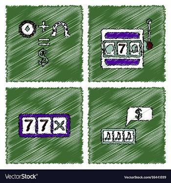 Collection of flat shading style icons casino vector image