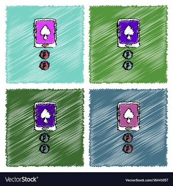 Collection of flat shading style icons casino vector image