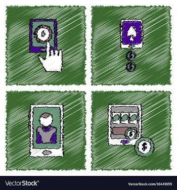 Collection of flat shading style icons casino vector image