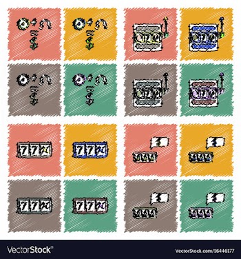 Collection of flat shading style icons casino vector image