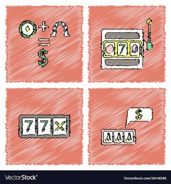 Collection of flat shading style icons casino vector image
