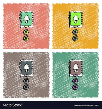 Collection of flat shading style icons casino vector image