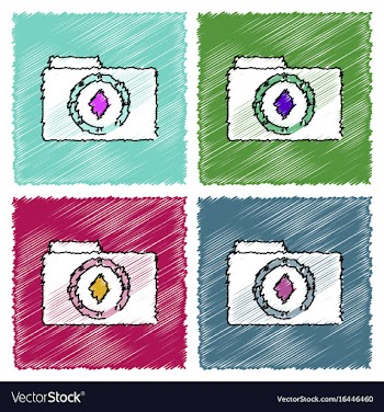 Collection of flat shading style icons casino vector image
