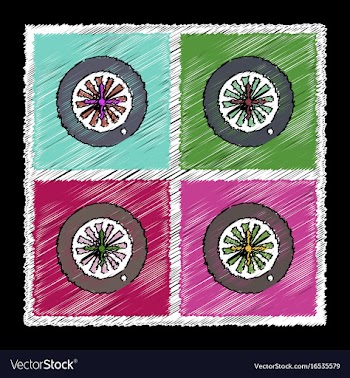 Collection of flat shading style icons casino vector image