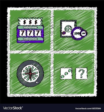 Collection of flat shading style icons casino vector image