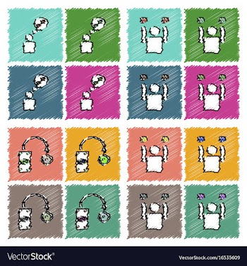 Collection of flat shading style icons casino vector image