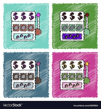 Collection of flat shading style icons casino vector image