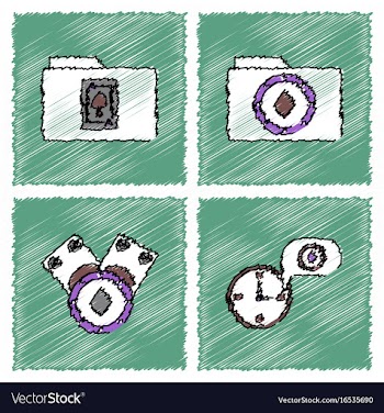 Collection of flat shading style icons casino vector image