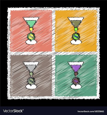 Collection of flat shading style icons casino vector image