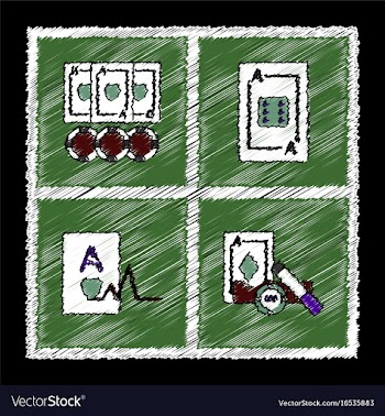 Collection of flat shading style icons casino vector image