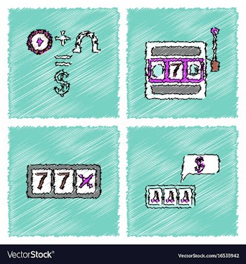 Collection of flat shading style icons casino vector image