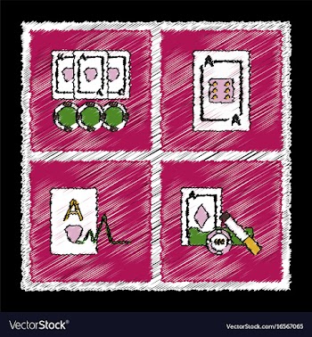 Collection of flat shading style icons casino vector image