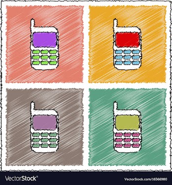 Collection of flat shading style icons cellphone vector image