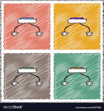 Collection of flat shading style icons children vector image
