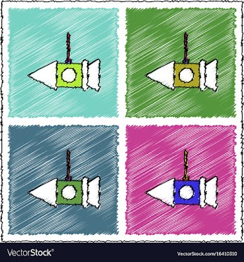 Collection of flat shading style icons children vector image